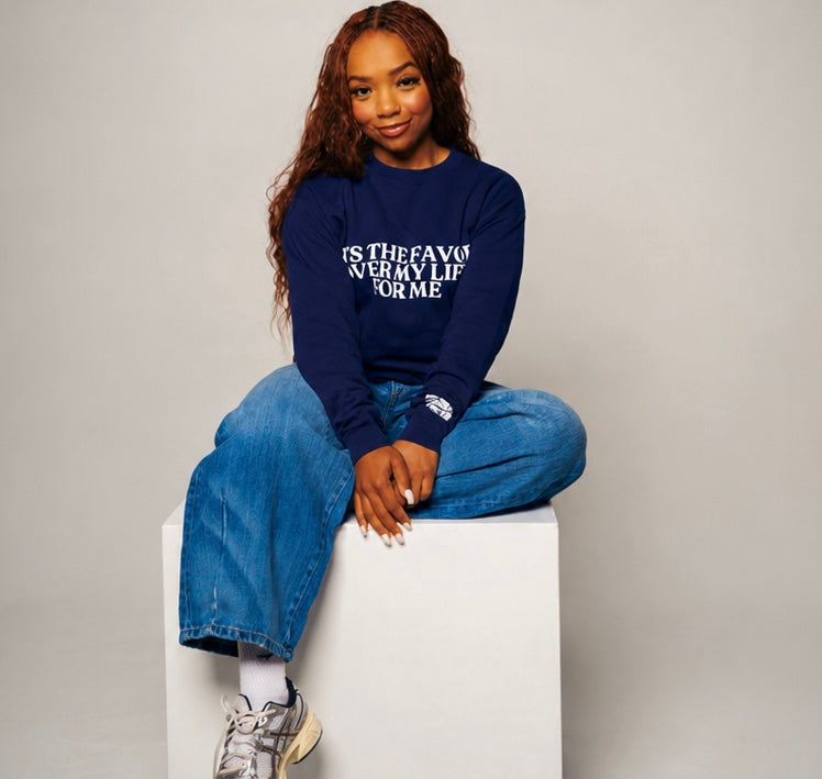 " IT'S THE FAVOR OVER MY LIFE FOR ME " CREWNECK SWEATERS