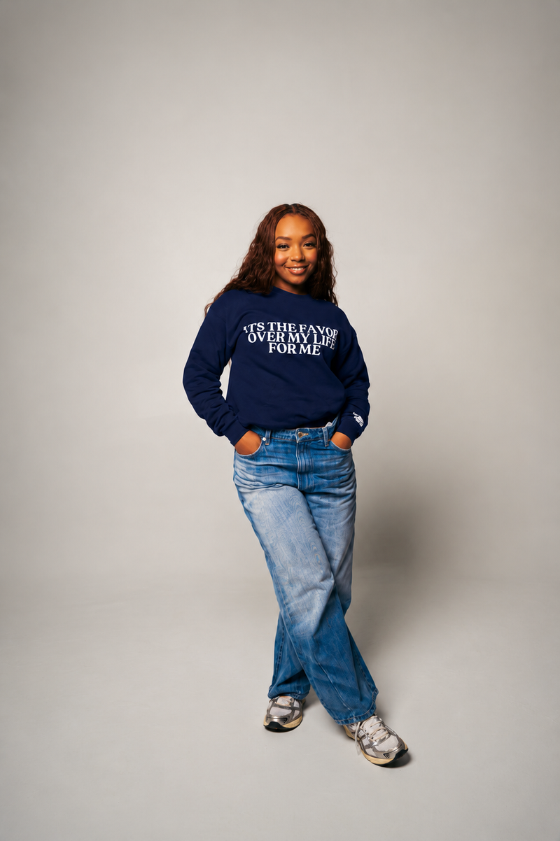 " IT'S THE FAVOR OVER MY LIFE FOR ME " CREWNECK SWEATERS