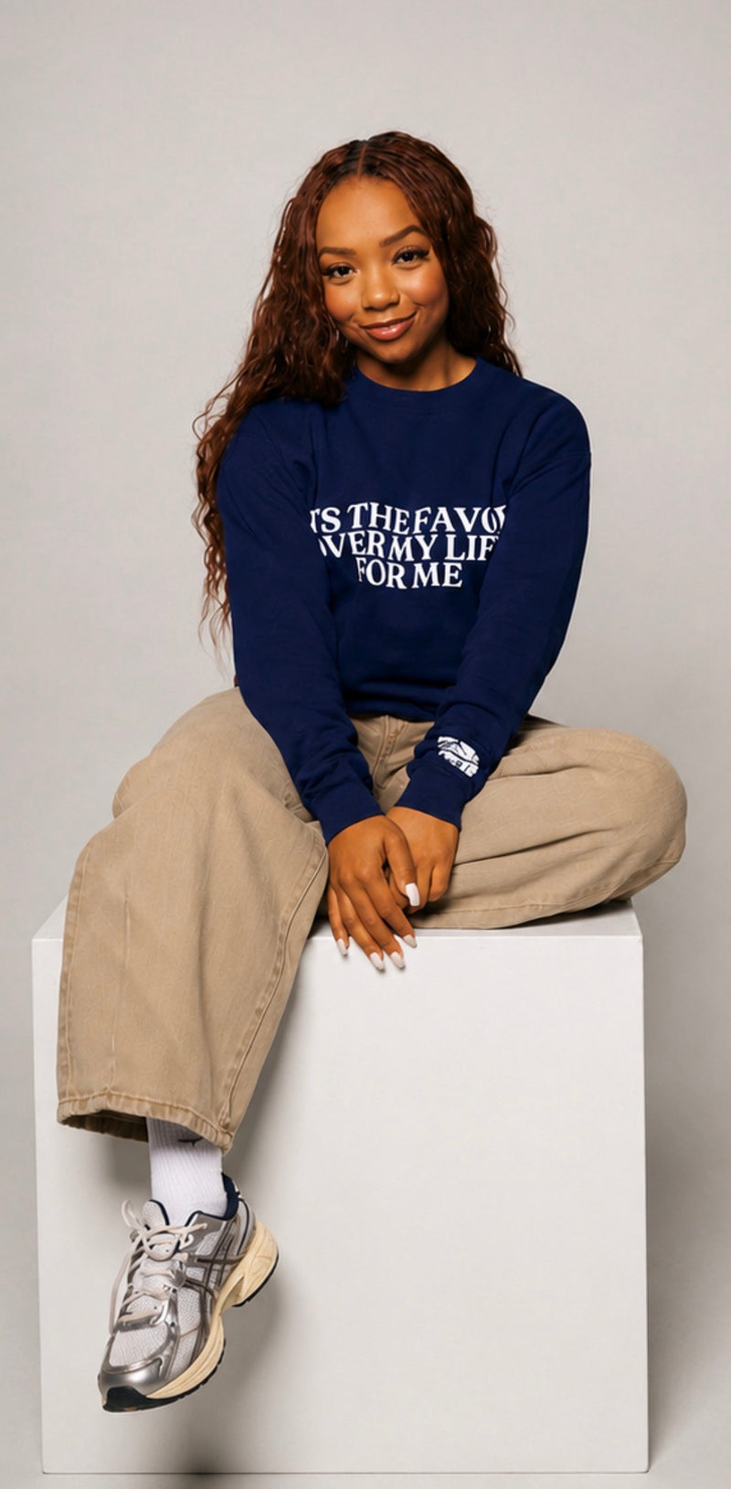 " IT'S THE FAVOR OVER MY LIFE FOR ME " CREWNECK SWEATERS
