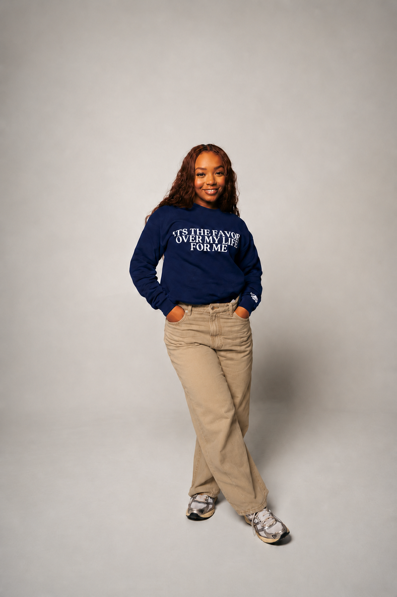 " IT'S THE FAVOR OVER MY LIFE FOR ME " CREWNECK SWEATERS