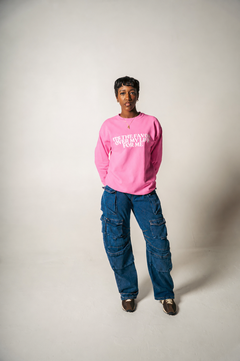 " IT'S THE FAVOR OVER MY LIFE FOR ME " CREWNECK SWEATERS