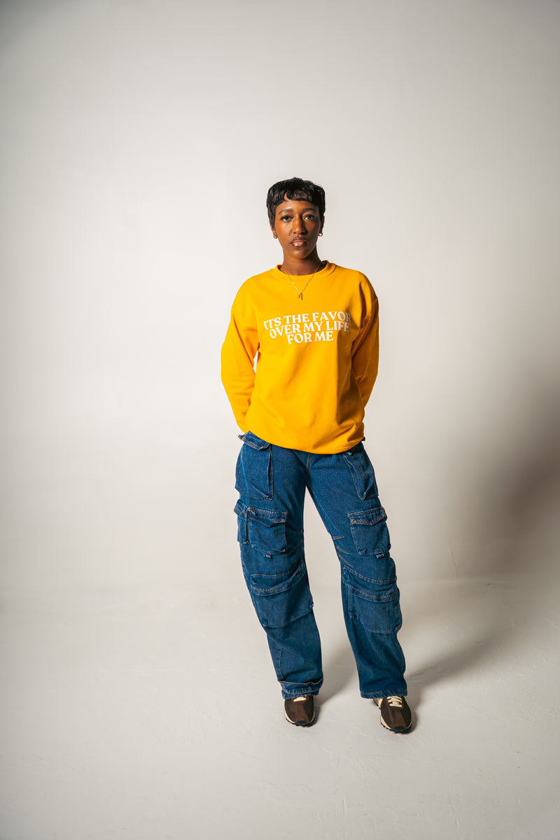 " IT'S THE FAVOR OVER MY LIFE FOR ME " CREWNECKS