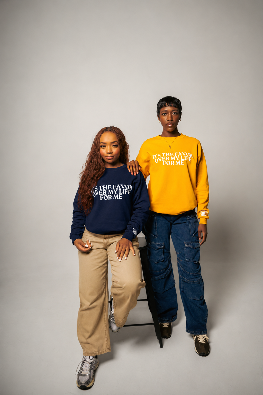 " IT'S THE FAVOR OVER MY LIFE FOR ME " CREWNECK SWEATERS