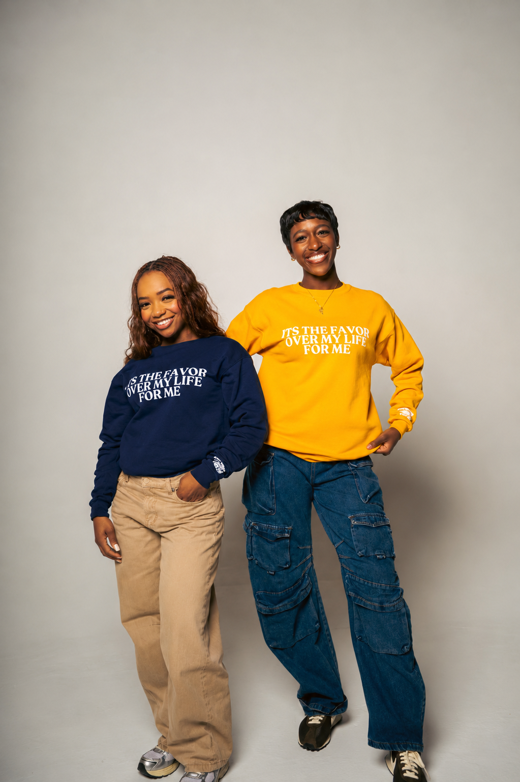 " IT'S THE FAVOR OVER MY LIFE FOR ME " CREWNECK SWEATERS